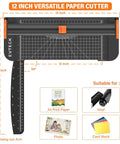 12 Inch Paper Cutter For Scrapbooking And DIY Crafts With Smooth Sliding Guide Safe Blade Foldable Ruler, A4 compatible