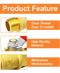 Six Pack 1/4 Inch Brass Mini Ball Valve With Red Lever Shut Off Valve 1/4 Inch Male To Female NPT Thread Fitting Double O Ring