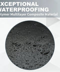 Close-up of black polymer multilayer composite material showcasing water droplets, highlighting Self Adhesive Waterproof Roofing Roll Self Stick Rubber Membrane For House Dormer And Metal Roofs Tough As Nails Leak Stopper No Fuss Setup High Performance Black.
