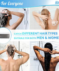 Large White Shower Hair Catcher With Flexible Silicone Bristles works as drain protector for men and women catching hair in shower.