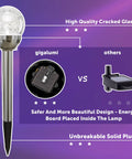 Solar Outdoor Cracked Glass Ball Lights Color Changing Garden LEDs feature glass ball vs standard design comparison