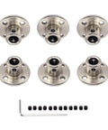 6mm Motor Shaft Couplers Set with Allen Wrench and Locking Screws for DIY RC Model Motors Projects, metal connectors visible