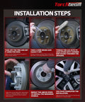 Installation steps for Lug Centric Wheel Spacers 0.5 Inch Thick; showing tools and wheel assembly process.