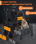 3 In 1 Foldable Wagon Cart With All Terrain Wheels For Heavy Duty Hauling demonstrating load capacity with stuffed animals