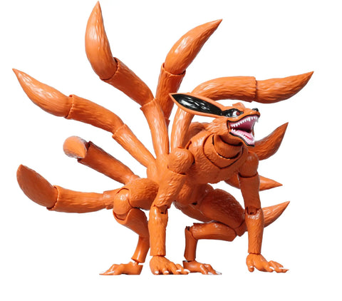 Naruto Shippuden Kurama And Naruto Dual Figure Model Kit, 263-Piece Set, crouching Kurama figure with articulated tails