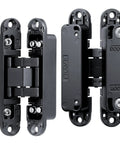 Stealth Hidden Door Hinges 4.5 Inch Invisible Hinge Set for Secret Rooms and Bookcase Doors 180 Degree Adjustable Swing in black
