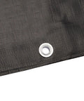 Close-up of Tough As Nails Heavy Duty Black Poly Tarp 6x20 Feet 3 Pack Waterproof Tear Resistant Outdoor Cover with grommet detail