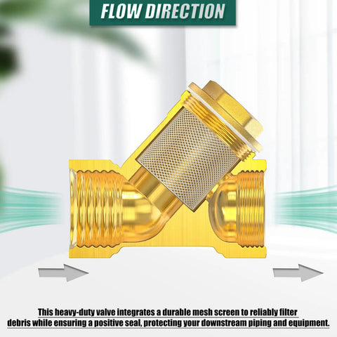 Brass Y Shaped 3/4 Inch Female Strainer Valve for fuel air liquid oil gas lines heavy duty pipe fittings adapter connector