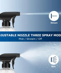 4 Pack 17oz Spray Bottles With 360 Degree Gravity Ball Straw showing mist and stream spray modes