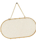 Wall Mounted Jewelry Organizer With Grid Design For Earrings Necklaces Bracelets And Watches In A Dope Sleek Iron Gold Finish