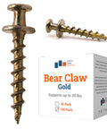 Bear Claw Hanger Screws 150 Pack For Pictures And Mirrors with packaging, heavy duty gold screws for wall hanging