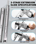 Beefy Heavy Duty Drawer Slides 260 Lb Capacity Full Extension Ball Bearing Side Mount Cabinet And Tool Box Rail System specifics