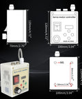 Diagram and dimensions of 1100W AC Servo Motor Kit For CNC Machines 110V 1.1KW Controller, showing various angles and sizes.
