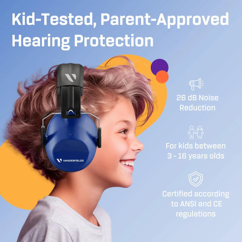Kids Hearing Protection Ear Muffs With 31 dB Noise Reduction At 2 KHz Kid Friendly Comfy Over Ear Design For Ages 3 To 12 Noise Cancelling Earmuffs For School Home And Loud Events Durable ABS PVC POM Materials