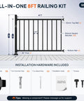 Built Tough 36 Inch Height By 12 Foot Width Modular Aluminum Porch And Deck Railing Kit With Rust Free Coating and Easy Install for Backyard Deck Upgrades, 4ft height.