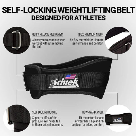 Superior Nylon Weight Lifting Belt Four Inch Wide Core Support Waist Strap Built Rock Solid For Heavy Powerlifting Squats Deadlifts Gym Rat Grind Strength Gear features a self-locking buckle and quick release mechanism.