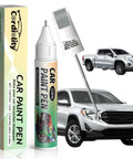 Easy To Use GMC Touch Up Paint Pen For Car Scratches Silver Ice Quicksilver Switchblade Silver Metallic shown with GMC vehicles