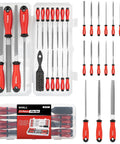 Pro Grade Heavy Duty 17 Piece Metal File Set With T12 Drop Forged Alloy Steel Includes 4 Large Files Flat Half Round Triangular