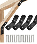 Beefy Four Pack 45 Degree Inside Angle Brackets for butt joint posts and wood beams with screws and installed view