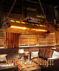 Rustic Farmhouse Chandelier 4 Light Industrial Pendant Lighting With Adjustable Height Hanging Fixture over a dining table