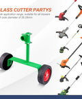Adjustable String Trimmer Support Wheel Attachment For 26mm And 28mm Poles, green ergonomic roller with wheels for trimming ease.