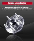 Front And Rear 5 Lug Wheel Bearing Hub Assembly 513288 for GM cars, made of GCr15 and 65Mn steel with pre-greased design