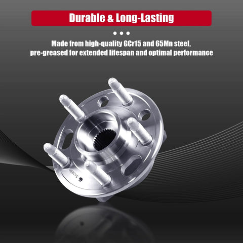 Front And Rear 5 Lug Wheel Bearing Hub Assembly 513288 for GM cars, made of GCr15 and 65Mn steel with pre-greased design