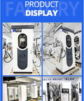 Top Shelf Dual Port EV Charger Commercial Charging Station Built For Fleets And Business Parking Lots To Keep Your Rig Fully Loaded Without Any Hiccup Featuring A No Sweat Dual Connector Design That Runs Smooth As Butter Daily in a factory setting, showcasing multiple units.