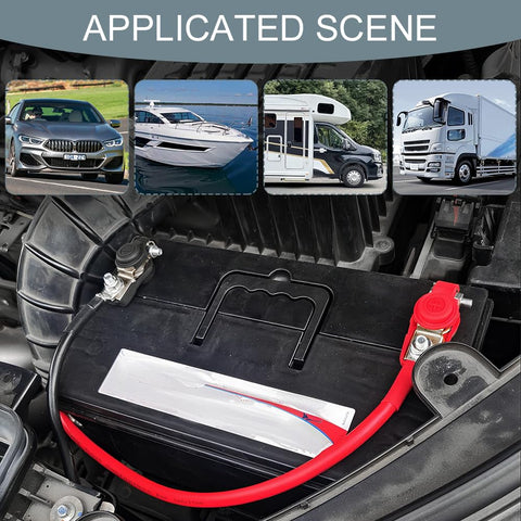 Go To Universal Negative And Positive Car Battery Terminal Kit with copper ends on car, RV, boat, and truck battery use
