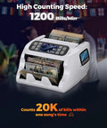 IMC22 Money Counter Machine For Mixed Denominations And Multi Currency, Dual Display Currency Counterfeit Detection device