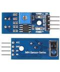 Top view of 10 Pcs TCRT5000 Infrared Reflective Sensor Module for Arduino smart car robot with adjustable sensitivity potentiometer.