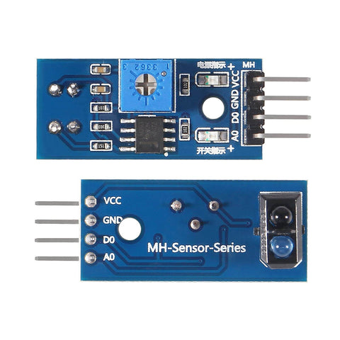 Top view of 10 Pcs TCRT5000 Infrared Reflective Sensor Module for Arduino smart car robot with adjustable sensitivity potentiometer.