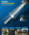 Sturdy tie rod socket with metal construction and threaded end, used for adapting to complex road environments.