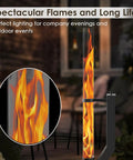 Wood Pellet Patio Heater Glass Tube Replacement 39.3 Inch Long High Borosilicate Tube, fiery flames in outdoor setting