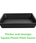 Square Plant Saucers 6 Inch 4 Pack Durable Plastic Water Catcher Trays Built For Heavy Pots Indoors Outdoors Fits 6 To 20 Inch Pots