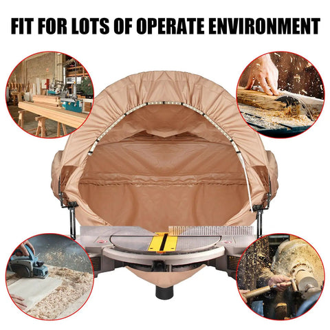 Dust Collection Hood With Light For Miter Saws, Keeps Fine Dust From Escaping, Built In LED Lighting For Safer, Clear Visibility
