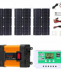 Road Trip Ready Solar Inverter Kit With 4000W Peak Output and Lightweight Portable Build shown with solar panels and charge controller.