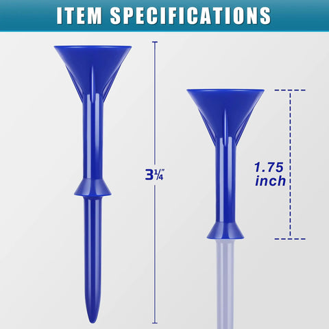 Three And A Quarter Inch Premium Plastic Golf Tees With Step Design For Consistent Shots Built Tough As Nails From Nylon And Plastic