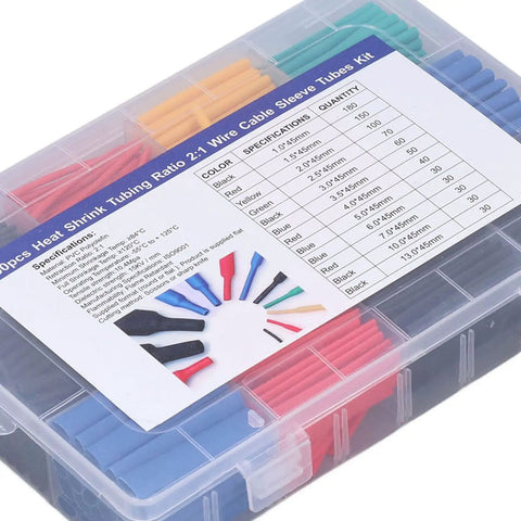 Solid Jeanoko Heat Shrink Tubing Kit With 800Pcs Insulated Sleeves For Electrical Repair, Wire Bundling, Color Coding And Serious DIY Projects To Keep Your Cables Protected And Organized Like A Boss This Must Have Tool Makes Daily Maintenance Super. Plastic case with assorted color heat shrink tubes