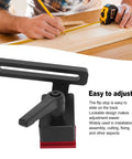 T Track Flip Stop For DIY Woodworking, Aluminum Adjustable Fence Stopper, showing adjustable feature and secure lock.