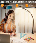 Ultra Wide Dual Head LED Desk Lamp With Clamp, 50 Adjustable Lighting Modes over desk, eye caring task light for home office