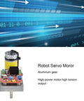 Dead Nuts Robot Servo Motor Delivering Sick Torsion With Reinforced Metal Gears And Aluminum Housing Perfect For Serious RC Steering Upgrades And Precision Camera Pan Tilt Assembly Running Tight On Plus Eleven To Thirty Volt Dc, showing aluminum gear and high-torque features.
