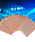 10 Pack Single Sided PCB Prototype Boards Kit for DIY Electronics, showing 7x9cm circuit boards against a blue background