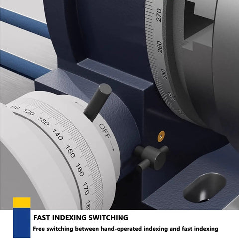 10 Inch Heavy Duty Shop Rig Rotary Table Divider And Precision Indexing Head For Milling Machines controls for fast indexing switching.