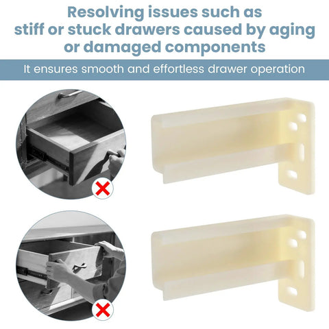 Kitchen Drawer Rail Bracket For Butter Smooth Gliding Rear Track Back Plate Heavy Duty Nylon Side Mount Swap White No Sweat Hardware Kit Solid Fit Drawer Upgrade with smooth glide images.