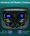 Noise Cancelling Wireless Buds With 80 Hours Of Playtime And Power Display Case For Sports And Gym Workouts shown in charging case