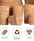 Assorted Tapered Cork Stoppers Set, 25 Pieces, Five Sizes From 17Mm To 63Mm, Natural Wood Wine Bottle Plugs For Small Jars