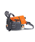 Gas Powered Chainsaw Power Head 76.5cc G466 4.4KW Orange And Dark Grey Heavy Duty Replacement For MS460 046 side view