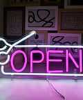 Pink Hair Salon Neon Light Open Sign LED Barbershop Sign USB Powered Colorful Light Up For Beauty Room Salon Store Cafe Club Hotel, Great For Attracting Customers And Boosting Turnover In Busy Venues