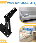 Two Pack 80 Degree Bench Seat Hinge Foldable Lifting Bracket Heavy Duty Black Spring Hinges with sofa and furniture examples